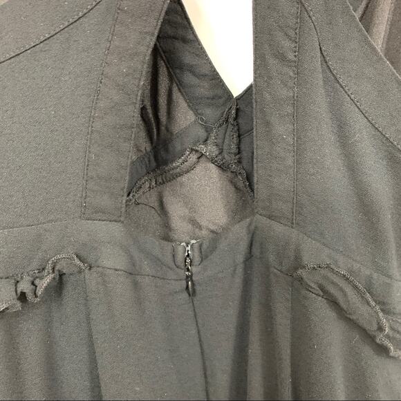 Forever 21 Maxi Sun Dress Black High Slit Medium - Picture 13 of 15